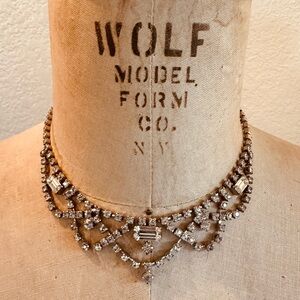 Vintage Rhinestone Wedding Prom Necklace